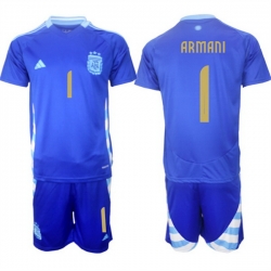 Men Argentina 1 Franco Armani Blue 2024 25 Away SoccerJersey Suit