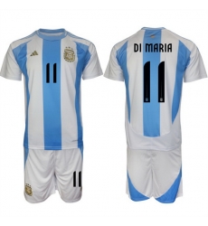 Men Argentina 11 Di Maria White Blue 2024 25 Home Soccer Jersey Suit Men Argentina 11 Di Maria White Blue 2024 25 Home Soccer Jersey Suit