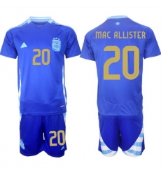 Men Argentina 20 Alexis Mac Allister Blue 2024 25 Away SoccerJersey Suit Men Argentina 20 Alexis Mac Allister Blue 2024 25 Away SoccerJersey Suit