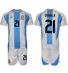 Men Argentina 21 Dybala White Blue 2024 25 Home Soccer Jersey Suit Men Argentina 21 Dybala White Blue 2024 25 Home Soccer Jersey Suit