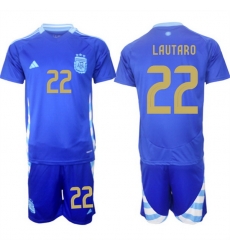 Men Argentina 22 Lautaro Blue 2024 25 Away SoccerJersey Suit Men Argentina 22 Lautaro Blue 2024 25 Away SoccerJersey Suit