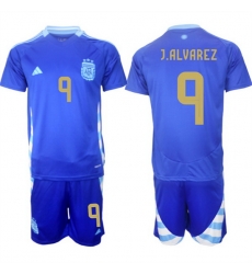 Men Argentina 9 J.ALVAREZ Blue 2024 25 Away SoccerJersey Suit Men Argentina 9 J.ALVAREZ Blue 2024 25 Away SoccerJersey Suit