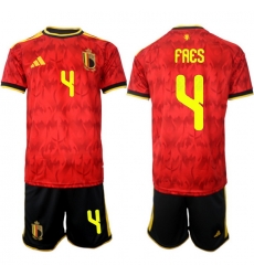 Belgium 2026 FIFA World Cup Soccer Jersey Red #4 FAES Belgium 2026 FIFA World Cup Soccer Jersey Red #4 FAES