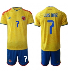 Colombia 2026 FIFA World Cup Soccer Jersey Yellow #7 LUIS DIAZ Colombia 2026 FIFA World Cup Soccer Jersey Yellow #7 LUIS DIAZ