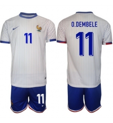 Men France 11 Ousmane Demb E9l E9 White 2024 25 Away Soccer Jersey Suit Men France 11 Ousmane Demb E9l E9 White 2024 25 Away Soccer Jersey Suit
