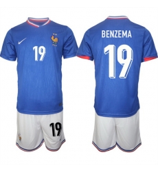 Men France 19 Karim Benzema Blue 2024 25 Home Soccer Jersey Suit Men France 19 Karim Benzema Blue 2024 25 Home Soccer Jersey Suit