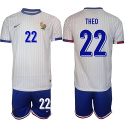 Men France 22 Theo White 2024 25 Away Soccer Jersey Suit