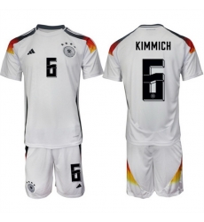 Men Germany 6 Joshua Kimmich White 2024 25 Home Soccer Jersey Suit