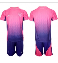 Men Germany Custom Pink Purple 2024 25 Away Soccer Jersey Suit