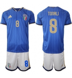 Italy Home Blue Soccer Jersey 0008 Italy Home Blue Soccer Jersey 0008