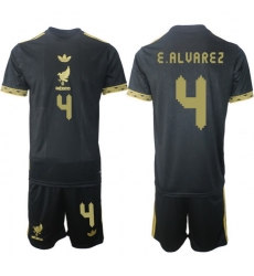 Men Mexico 2025 Soccer Jerseys BlackGold #4 E.ALVAREZ