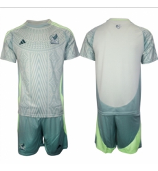 Men Mexico Blank 2024 25 Green Away Soccer Jersey Suit