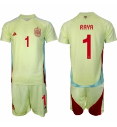 Men Spain Team 1 David Raya 2024 25 Yellow Away Soccer Jersey Suit Men Spain Team 1 David Raya 2024 25 Yellow Away Soccer Jersey Suit