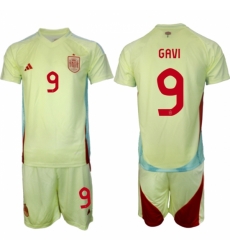 Men Spain Team 9 Gavi 2024 25 Yellow Away Soccer Jersey Suit Men Spain Team 9 Gavi 2024 25 Yellow Away Soccer Jersey Suit