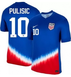Men American Team 10 Christian Pulisic 2024 25 Royal Away Soccer Jersey Suit Men American Team 10 Christian Pulisic 2024 25 Royal Away Soccer Jersey Suit