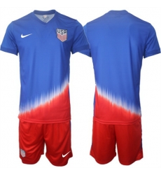 Men American Team Custom 2024 25 Royal Away Soccer Jersey Suit