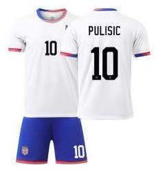 Youth American Team 10 Christian Pulisic 2024 25 Home Soccer Jersey Suit