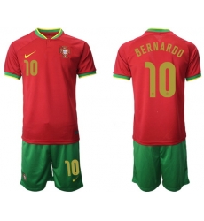 Portugal 2022 World Cup Soccer Jersey #10 BERNARDO RED Portugal 2022 World Cup Soccer Jersey #10 BERNARDO RED