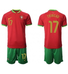 Portugal 2022 World Cup Soccer Jersey #17 TRINCAO RED Portugal 2022 World Cup Soccer Jersey #17 TRINCAO RED