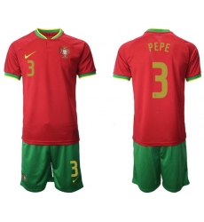 Portugal 2022 World Cup Soccer Jersey #3 PEPE RED Portugal 2022 World Cup Soccer Jersey #3 PEPE RED