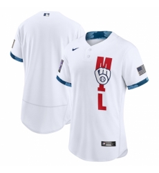 Men's Milwaukee Brewers Blank Nike White 2021 MLB All-Star Game Authentic Jersey Men's Milwaukee Brewers Blank Nike White 2021 MLB All-Star Game Authentic Jersey