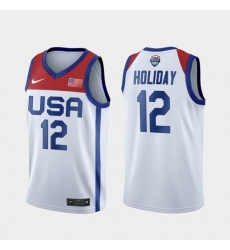 Men's USA Team Jrue Holiday Home White 2021 Tokyo Olympics Jersey Men's USA Team Jrue Holiday Home White 2021 Tokyo Olympics Jersey