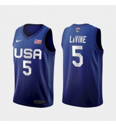 Men's USA Team Zach LaVine Away Blue 2021 Tokyo Olympics Jersey Men's USA Team Zach LaVine Away Blue 2021 Tokyo Olympics Jersey