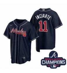 Men Nike Atlanta Braves 11 Ender Inciarter Navy Blue Alternate Stitched Baseball Stitched MLB 2021 Champions Patch Jersey Men Nike Atlanta Braves 11 Ender Inciarter Navy Blue Alternate Stitched Baseball Stitched MLB 2021 Champions Patch Jersey