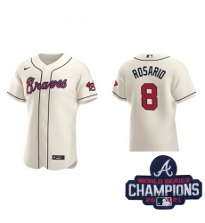 Men Nike Atlanta Braves 8 Eddie Rosario Ice Cream Alternate Stitched Baseball Stitched MLB 2021 Champions Patch Jersey Men Nike Atlanta Braves 8 Eddie Rosario Ice Cream Alternate Stitched Baseball Stitched MLB 2021 Champions Patch Jersey