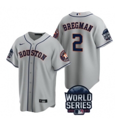 Men Houston Astros 2 Alex Bregman 2021 Gray World Series Cool Base Stitched Baseball Jersey Men Houston Astros 2 Alex Bregman 2021 Gray World Series Cool Base Stitched Baseball Jersey