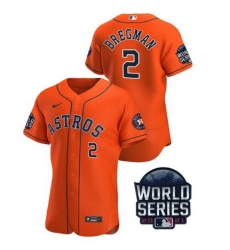Men Houston Astros 2 Alex Bregman 2021 Orange World Series Flex Base Stitched Baseball Jersey Men Houston Astros 2 Alex Bregman 2021 Orange World Series Flex Base Stitched Baseball Jersey