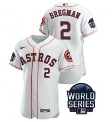 Men Houston Astros 2 Alex Bregman 2021 White World Series Flex Base Stitched Baseball Jersey Men Houston Astros 2 Alex Bregman 2021 White World Series Flex Base Stitched Baseball Jersey