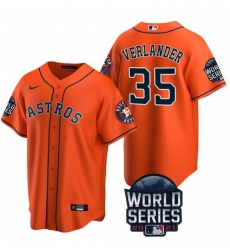 Men Houston Astros 35 Justin Verlander 2021 Orange World Series Cool Base Stitched Baseball Jersey Men Houston Astros 35 Justin Verlander 2021 Orange World Series Cool Base Stitched Baseball Jersey