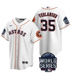 Men Houston Astros 35 Justin Verlander 2021 White World Series Cool Base Stitched Baseball Jersey Men Houston Astros 35 Justin Verlander 2021 White World Series Cool Base Stitched Baseball Jersey