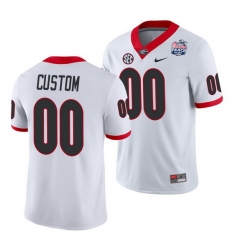 Georgia Bulldogs Custom White 2021 Peach Bowl College Football Jersey Georgia Bulldogs Custom White 2021 Peach Bowl College Football Jersey