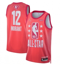 Men 2022 All Star 12 Ja Morant Maroon Stitched Basketball Jersey Men 2022 All Star 12 Ja Morant Maroon Stitched Basketball Jersey