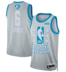 Men 2022 All Star 6 Lebron James Gray Stitched Basketball Jersey Men 2022 All Star 6 Lebron James Gray Stitched Basketball Jersey