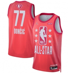 Men 2022 All Star 77 Luka Doncic Maroon Stitched Jerse Men 2022 All Star 77 Luka Doncic Maroon Stitched Jerse