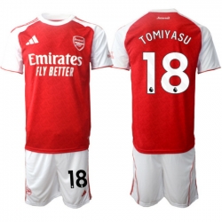 Men Arsenal 2026 Soccer Jerseys Red White #18 TOMIYASU