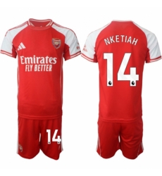 Men Arsenal FC 14 Eddie Nketiah Red 2025 Home Soccer Jersey Suit Men Arsenal FC 14 Eddie Nketiah Red 2025 Home Soccer Jersey Suit