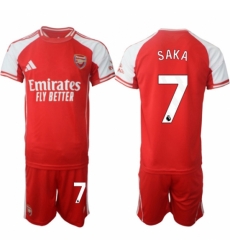 Men Arsenal FC 7 Bukayo Saka Red 2025 Home Soccer Jersey Suit Men Arsenal FC 7 Bukayo Saka Red 2025 Home Soccer Jersey Suit