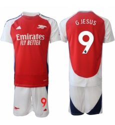 Men Arsenal FC 9 Gabriel Jesus 2024 Red Home Soccer Jersey Suit Men Arsenal FC 9 Gabriel Jesus 2024 Red Home Soccer Jersey Suit