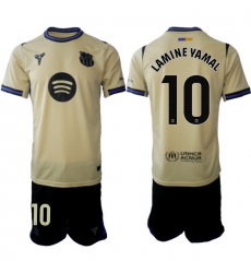 Men FC Barcelona 2026 Soccer Jerseys Beige #10 LAMINE YAMAL