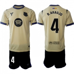 Men FC Barcelona 2026 Soccer Jerseys Beige #4 R.ARAUJO