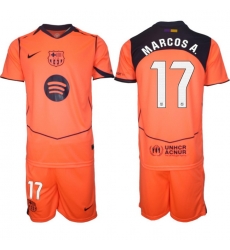 Men FC Barcelona 2026 Soccer Jerseys Orange #17 MARCOSA