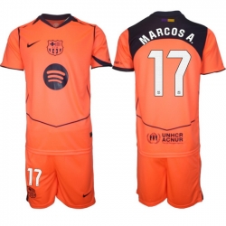 Men FC Barcelona 2026 Soccer Jerseys Orange #17 MARCOSA