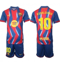 Men FC Barcelona 2026 Soccer Jerseys RedBlue #10 RONALDINHO (2)
