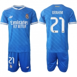 Men Real Madrid 2026 Soccer Jerseys Blue #21 BRAHIM