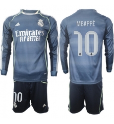 Men Real Madrid 2026 Soccer Jerseys DarkBlue Long #10 MBAPPE Men Real Madrid 2026 Soccer Jerseys DarkBlue Long #10 MBAPPE