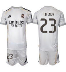 Men Real Madrid 2026 Soccer Jerseys White #23 F.MENDY Men Real Madrid 2026 Soccer Jerseys White #23 F.MENDY